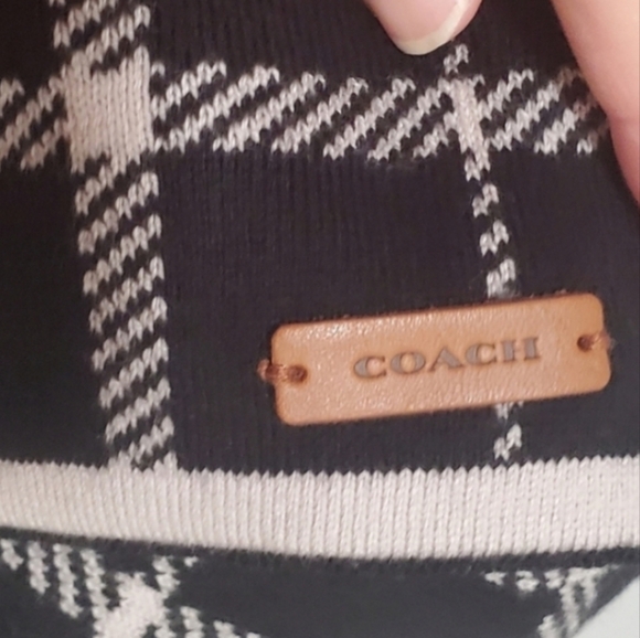 Coach tattersall reversible wooll  And  cotton blend  winter scarf, - Picture 5 of 5